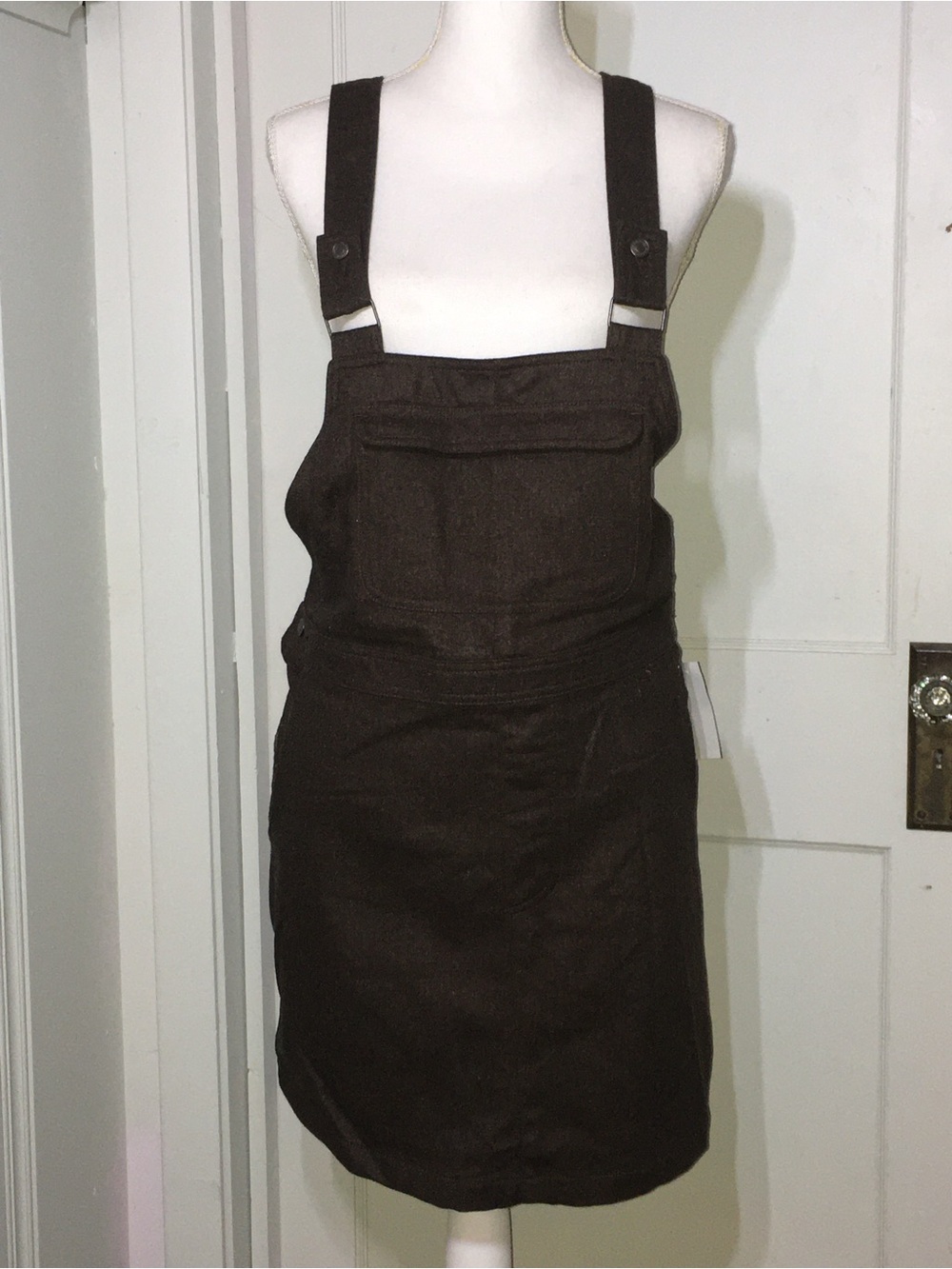 GAP Brown Wool Overalls Dress